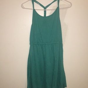Teal Spaghetti strap sundresses with braided back